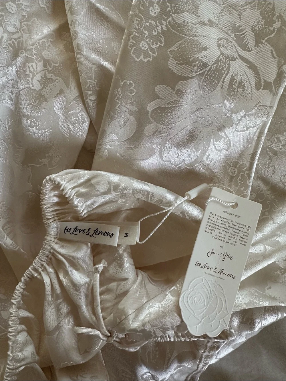 For Love & Lemons Festival Rose Slip Dress Ivory NWT Medium